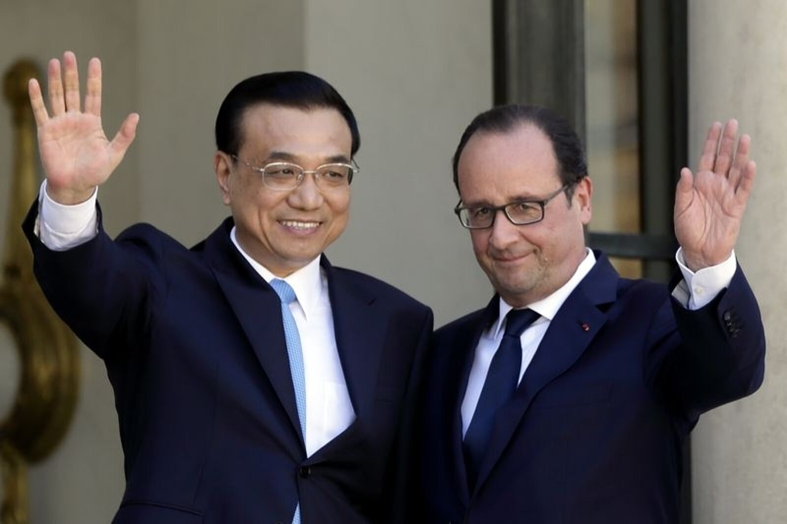 Li keqiang and hollande in france reuters 010715