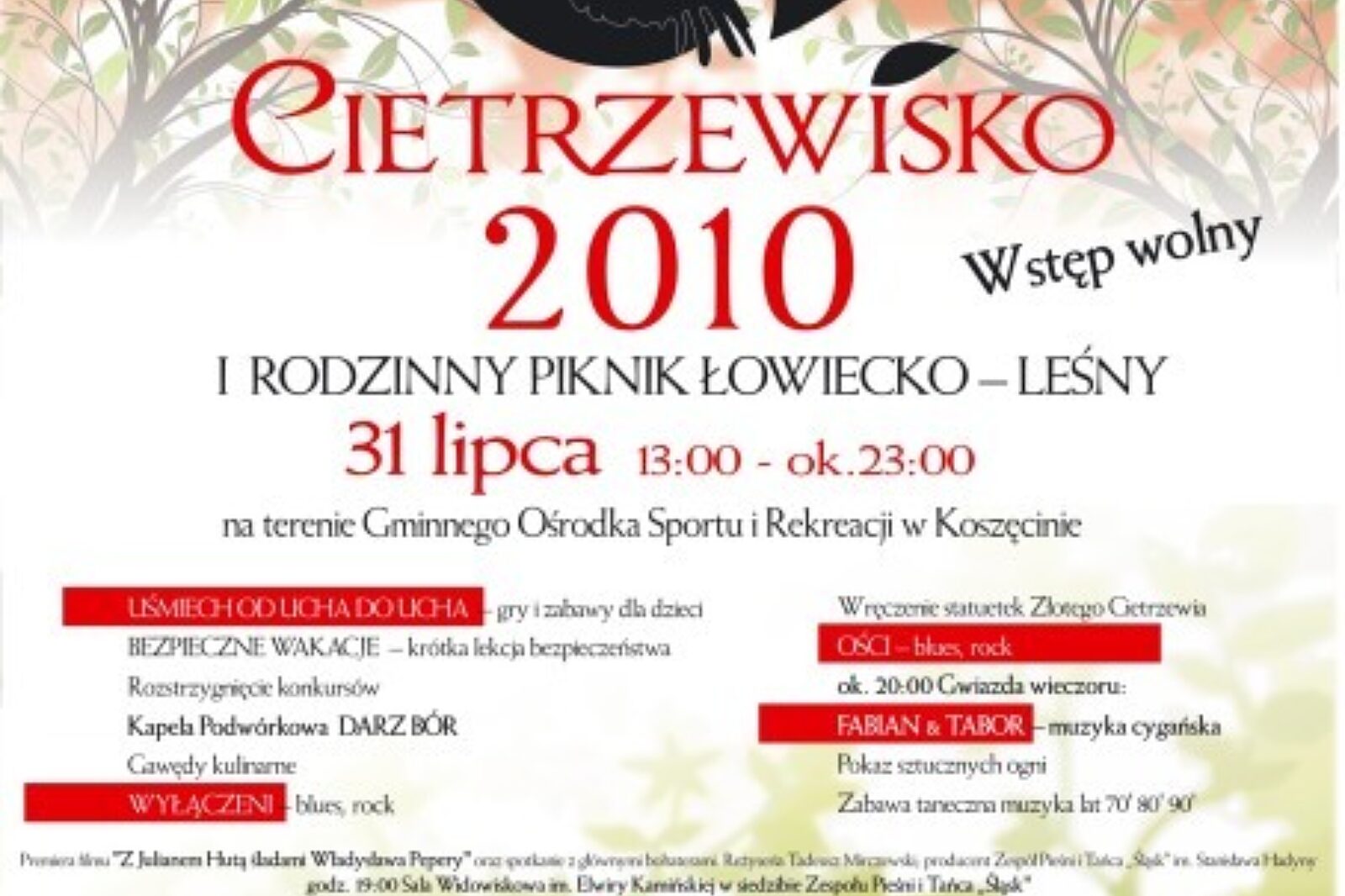 Plakat cietrzewisko zespol piesni i tanca slask