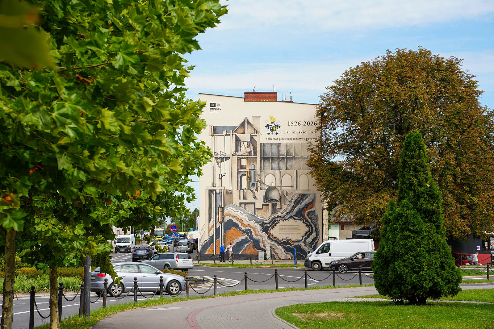 Mural maszyna parowa tarnowskie gory 1