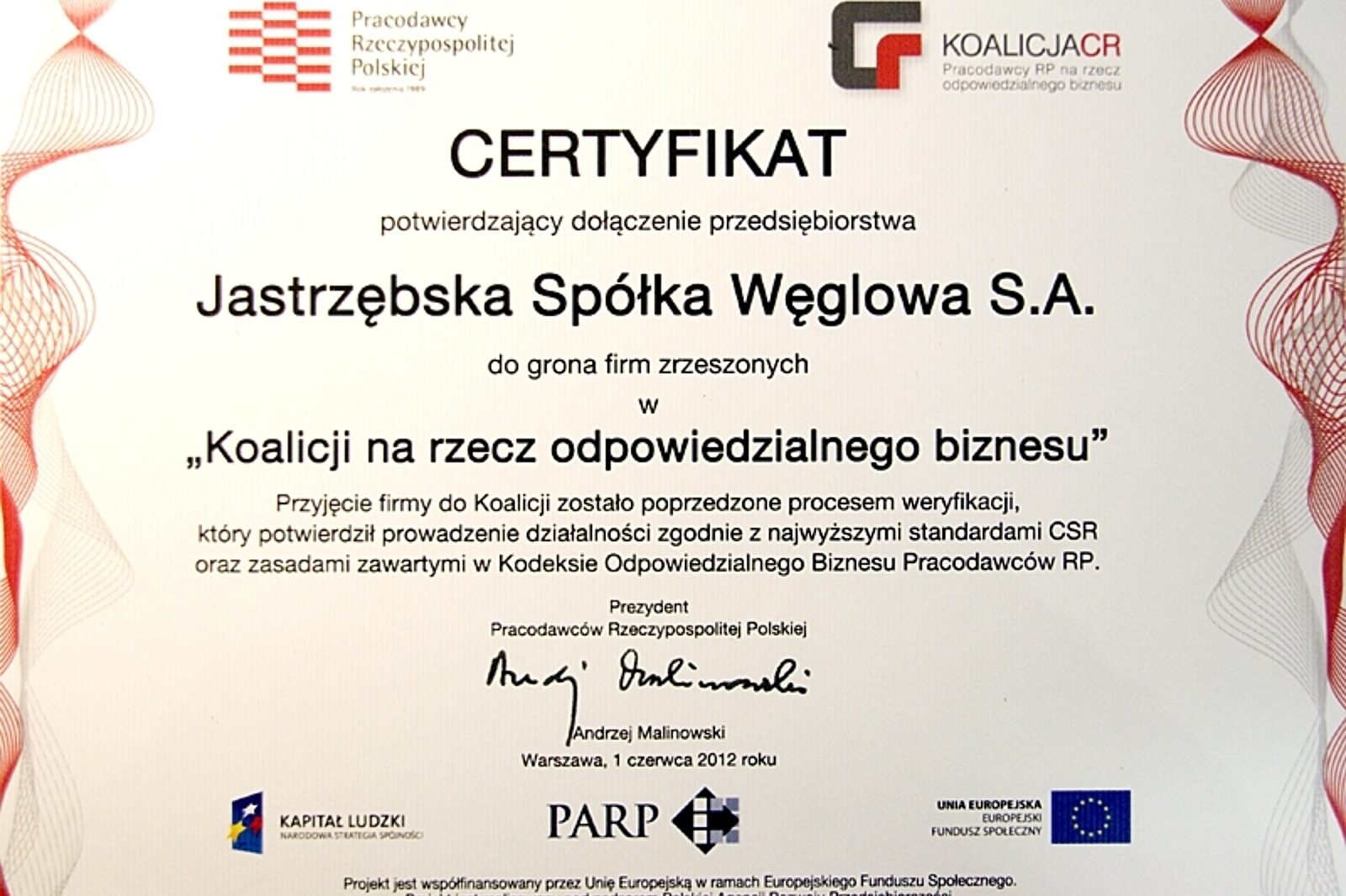 1338811997 certyfikat cr jsw pl