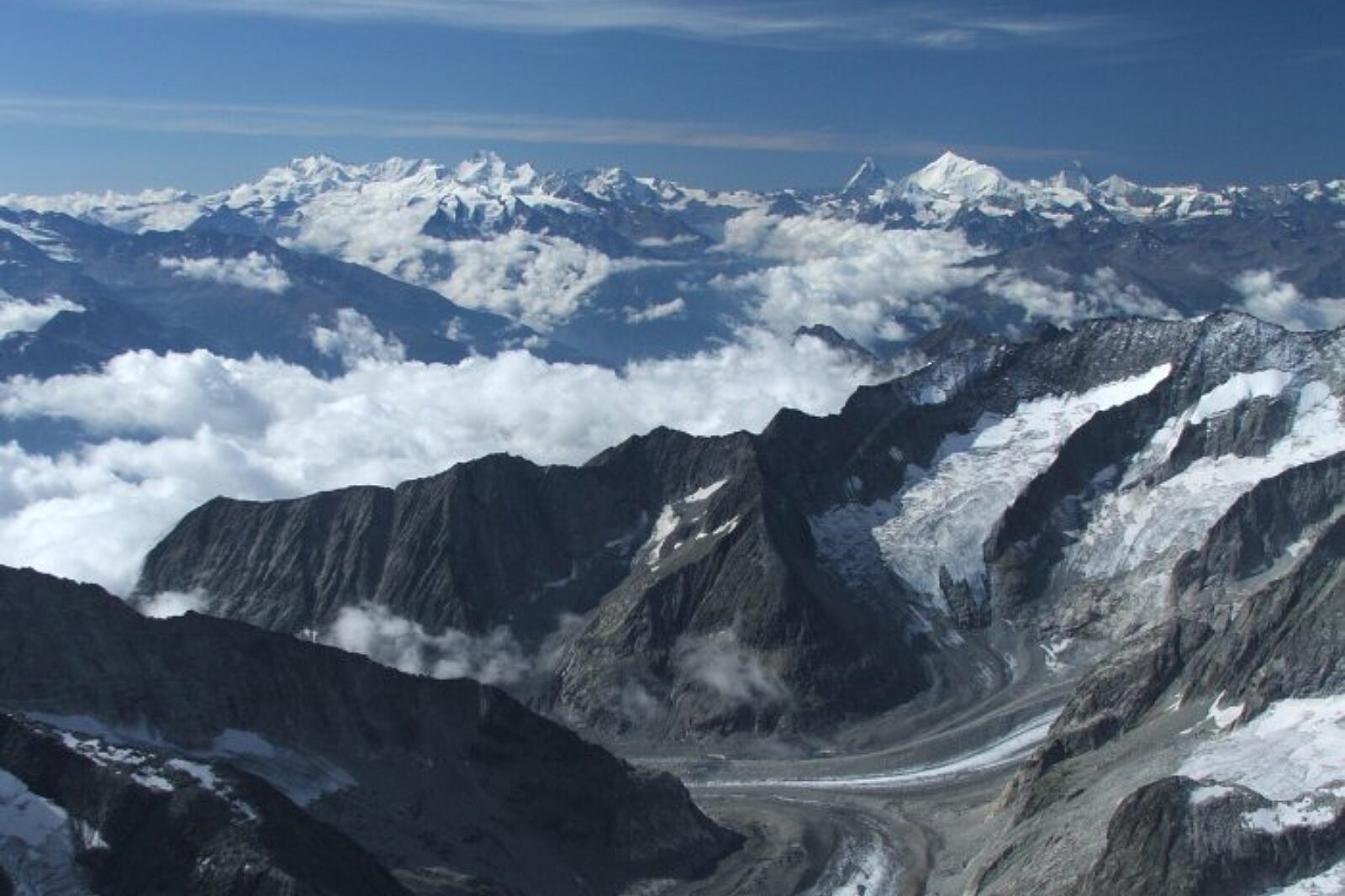 Panorama z Aletschhornu 4195 m