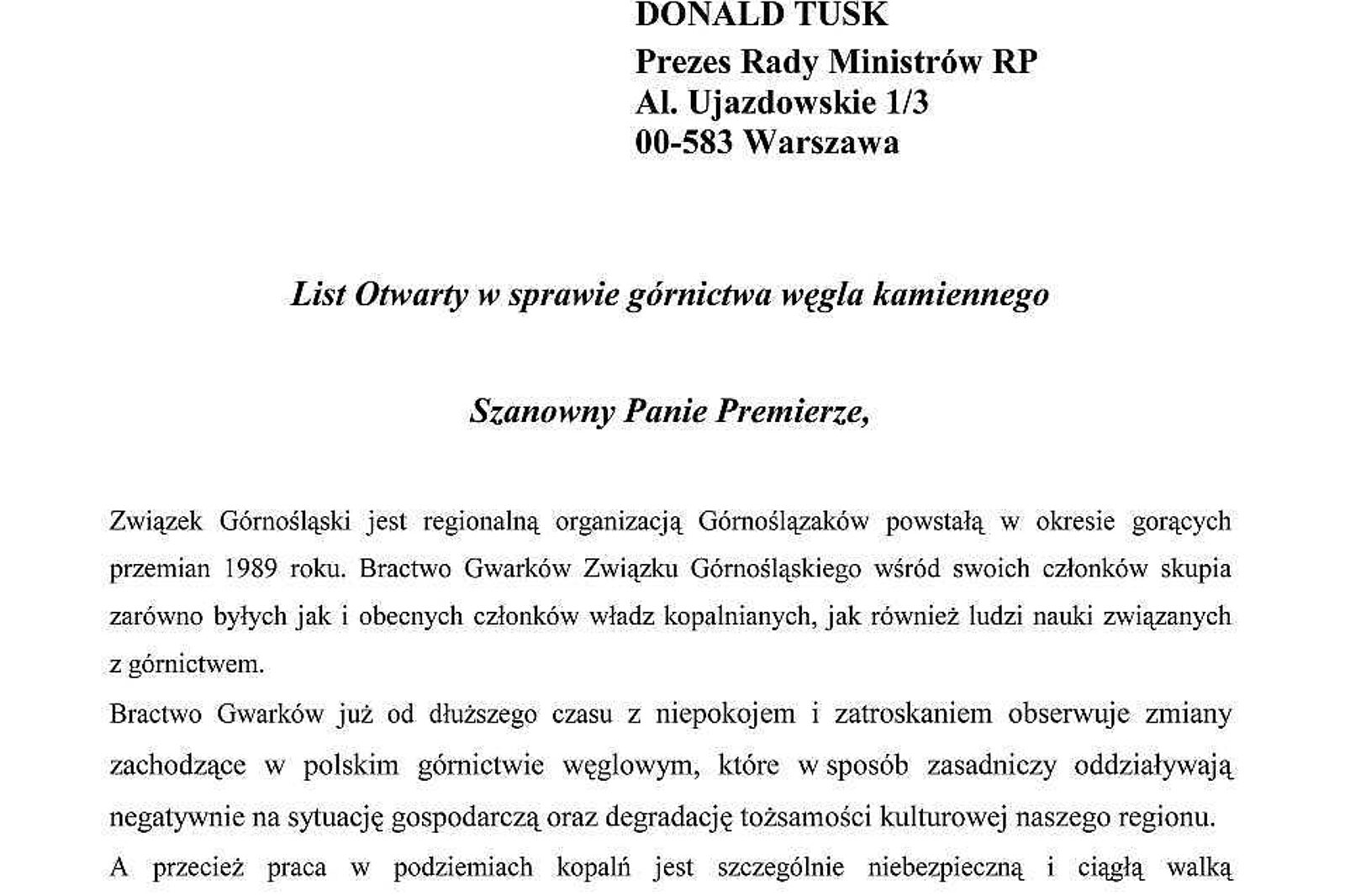 List otwarty BGZG1