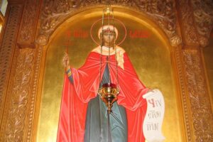 Ikona patronki górników w kopalni Krasnoarmiejskiej w Donbasie