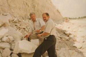 Chełm 1999 r. Kopalnia kredy (kierownik kopalni - Tadeusz Januś i Prezes P-GIG Jan Zawiślak
