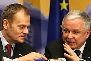Tusk kaczynski PAP