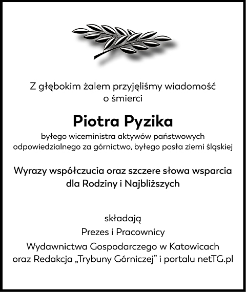 Nekrolog WG Piotr Pyzik