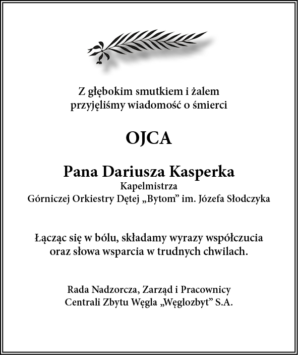 WEGLOZBYT kondolencje 31 03 2026