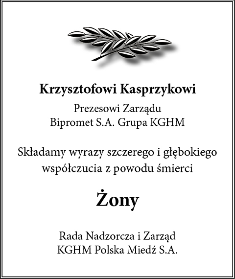 Kondolencje z KGHM