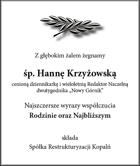 SRK kondolencje H Krzyzowska