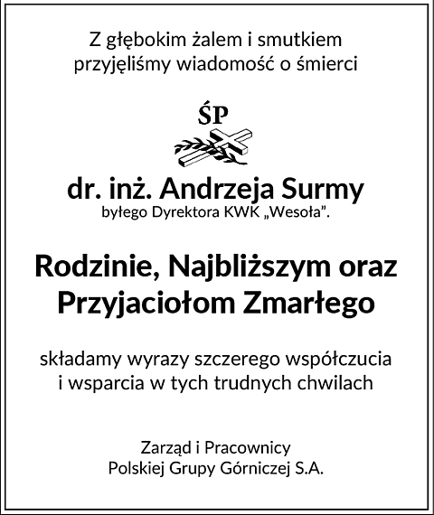 Kondolencje Surma B nettg