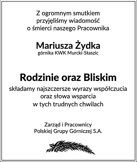 Kondolencje Zydek nettg B