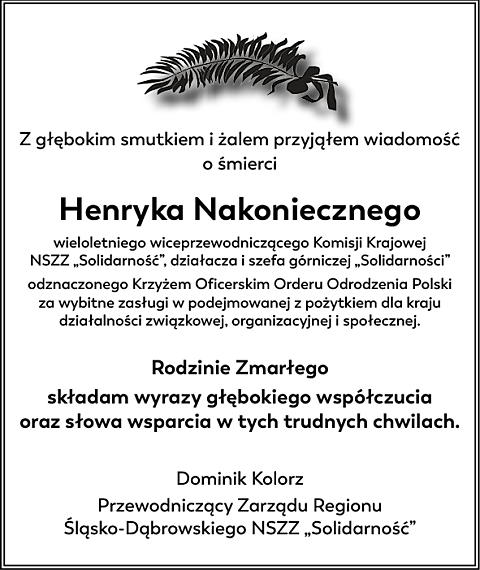 Kondolencje D Kolorz