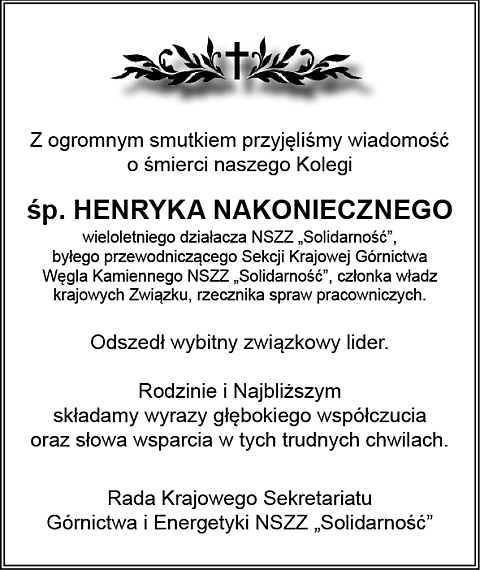 Kondolencje KS Gi E Solidarnosc
