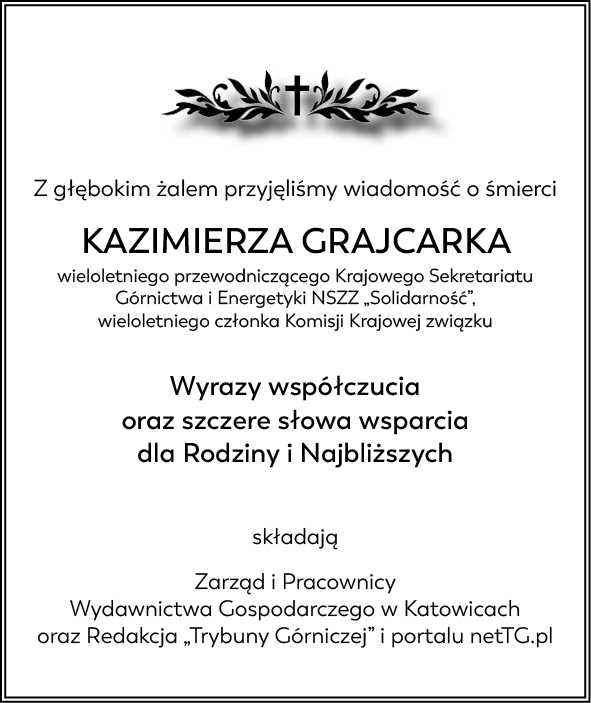 Nekrolog WG Grajcarek